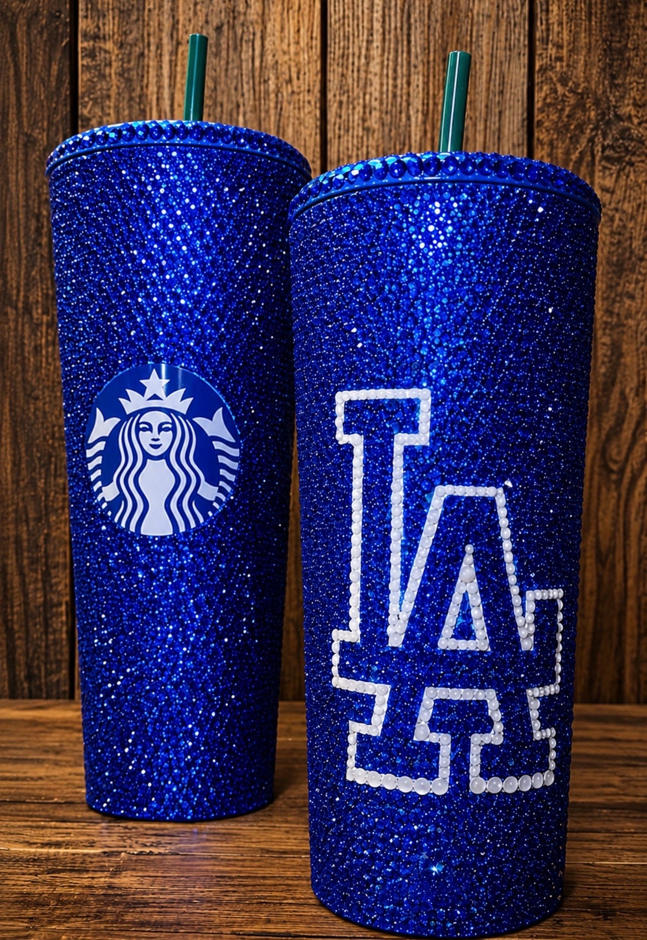 Full Bling Blue 24oz Tumbler
